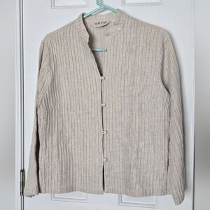 Orvis Womens 100% Linen Pintuck Jacket Beige Size S